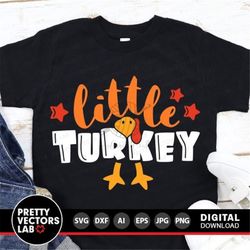 little turkey svg, boys thanksgiving svg, dxf, eps, png, boy turkey cut files, kids shirt design, newborn baby clipart,