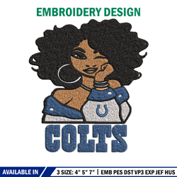 indianapolis colts girl embroidery design, nfl girl embroidery, indianapolis colts embroidery, nfl embroidery