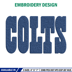 indianapolis colts logo embroidery, nfl embroidery, sport embroidery, logo embroidery, nfl embroidery design