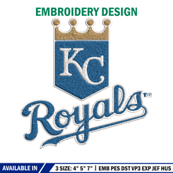 kansas city royals logo embroidery, mlb embroidery, sport embroidery, logo embroidery, mlb embroidery design