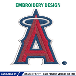 los angeles angels embroidery, mlb embroidery, sport embroidery, logo embroidery, mlb embroidery design