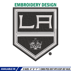los angeles kings logo embroidery, nhl embroidery, sport embroidery, logo embroidery, nhl embroidery design.