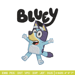 bluey embroidery, bluey cartoon embroidery, cartoon embroidery, cartoon shirt, embroidery file, digital download.