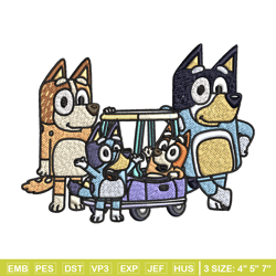 bluey family embroidery design, bluey embroidery, embroidery file, cartoon design, cartoon shirt, digital download.