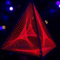 platonic solid. tetrahedron with uv string-art