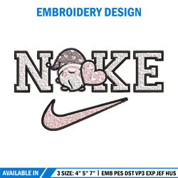 nike gnomes embroidery design, chrismas embroidery, nike embroidery, embroidery file, logo shirt, digital download