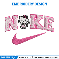 nike kitty embroidery design, hello kitty embroidery, nike embroidery, embroidery file, logo shirt, digital download