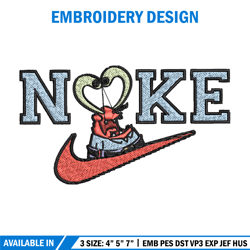 nike krab embroidery design, spongebob embroidery, nike embroidery, embroidery file, logo shirt,digital download