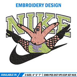 nike patrick embroidery design, spongebob embroidery, nike embroidery, embroidery file, logo shirt, digital download