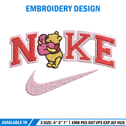 nike pooh embroidery design, pooh embroidery, nike embroidery, embroidery file, logo shirt, digital download