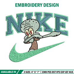 nike squidward embroidery design, spongebob embroidery, nike embroidery, embroidery file, logo shirt, digital download