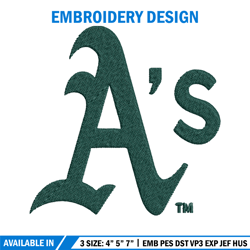 oakland athletics logo embroidery, mlb embroidery, sport embroidery, logo embroidery, mlb embroidery design.