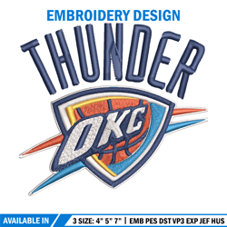 oklahoma city thunder logo embroidery, nba embroidery, sport embroidery, logo embroidery, nba embroidery design.