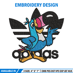 parrot adidas embroidery design, adidas embroidery, brand embroidery, embroidery file, logo shirt, digital download