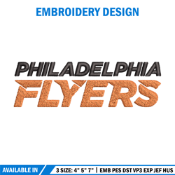 philadelphia flyers embroidery design, brand embroidery, embroidery file, logo shirt, sport embroidery, digital download