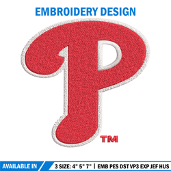 philadelphia philli logo embroidery, mbl embroidery, sport embroidery, logo embroidery, mlb embroidery design.