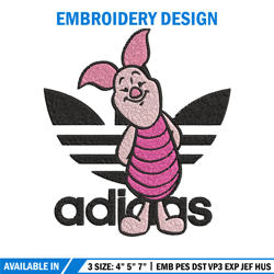 piglet adidas embroidery design, adidas embroidery, brand embroidery, embroidery file,logo shirt,digital download