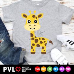 giraffe svg, cute giraffe cut files, giraffe svg dxf eps png,  kids shirt design, baby clipart, birthday svg, animal svg