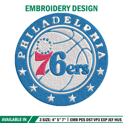 philadelphia 76ers logo embroidery, nba embroidery, sport embroidery, logo embroidery, nba embroidery design.