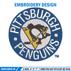 pittsburgh penguins logo embroidery, nhl embroidery, sport embroidery, logo embroidery, nhl embroidery design