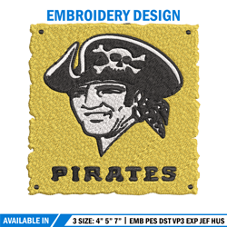 pittsburgh pirates logo embroidery, mlb embroidery, sport embroidery, logo embroidery, mlb embroidery design.