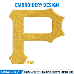 pittsburgh pirates logo embroidery, mlb embroidery, sport embroidery, logo embroidery, mlb embroidery design