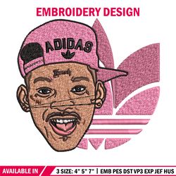 rapper pink adidas embroidery design, adidas embroidery, brand embroidery, embroidery file, logo shirt, digital download