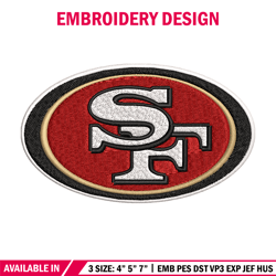 san francisco 49ers logo embroidery, nfl embroidery, sport embroidery, logo embroidery, nfl embroidery design.