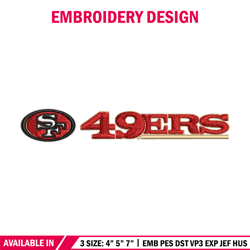 san francisco 49ers logo embroidery, nfl embroidery, sport embroidery, logo embroidery, nfl embroidery design