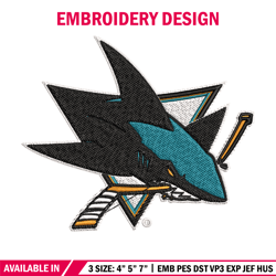 san jose sharks logo embroidery, nhl embroidery, sport embroidery, logo embroidery, nhl embroidery design.