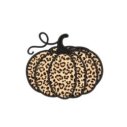 leopard pumpkin applique embroidery design, 4 sizes, instant download