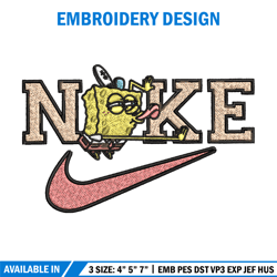 spongebob x nike embroidery design, nike embroidery, brand embroidery, embroidery file, logo shirt, digital download