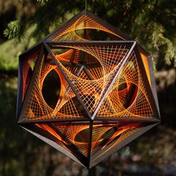 platonic solid. icosahedron with uv string-art