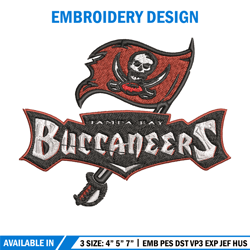 tampa bay buccaneers logo embroidery, nfl embroidery, sport embroidery, logo embroidery, nfl embroidery design