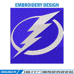 tampa bay lightning logo embroidery, nhl embroidery, sport embroidery, logo embroidery, nhl embroidery design.