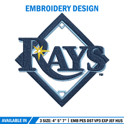 tampa bay rays logo embroidery, mlb embroidery, sport embroidery, logo embroidery, mlb embroidery design.