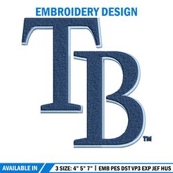 tampa bay rays logo embroidery, mlb embroidery, sport embroidery, logo embroidery, mlb embroidery design