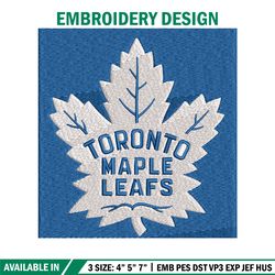 toronto maple logo embroidery, nhl embroidery, sport embroidery, logo embroidery, nhl embroidery design