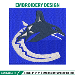 vancouver canucks logo embroidery, nhl embroidery, sport embroidery, logo embroidery, nhl embroidery design.