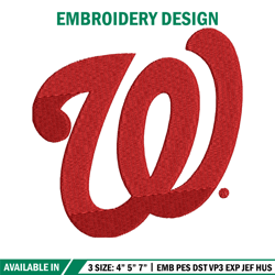 washington nationals logo embroidery, mlb embroidery, sport embroidery, logo embroidery, mlb embroidery design.