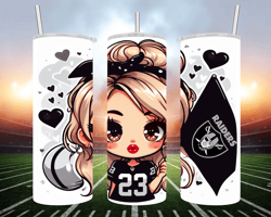 cute raiders girl / ai image/ digital art- 20 oz skinny tumbler wrap - sublimation design - png file