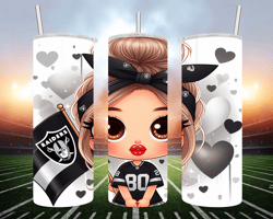 cute raiders girl / ai image/ digital art- 20 oz skinny tumbler wrap - sublimation design - png file