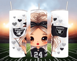 cute raiders girl / ai image/ digital art- 20 oz skinny tumbler wrap - sublimation design - png file