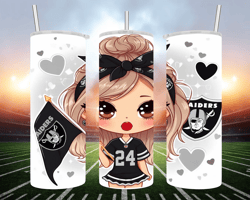 cute raiders girl / ai image/ digital art- 20 oz skinny tumbler wrap - sublimation design - png file