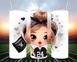 cute raiders girl / ai image/ digital art- 20 oz skinny tumbler wrap - sublimation design - png file