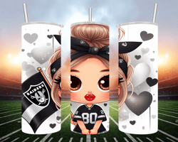 Cute Raiders Girl / Ai Image/ Digital Art- 20 oz Skinny Tumbler Wrap - Sublimation Design - PNG file