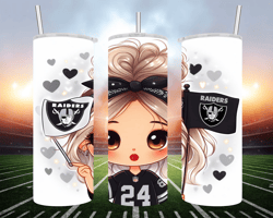 cute raiders girl / ai image/ digital art- 20 oz skinny tumbler wrap - sublimation design - png file