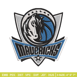 Dallas Mavericks logo Embroidery, NBA Embroidery, Sport embroidery, Logo Embroidery, NBA Embroidery design.
