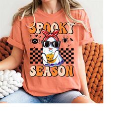 halloween spooky season t shirt, retro spooky shirt, spooky halloween,halloween shirt, fall vibes, season spooky shirt,