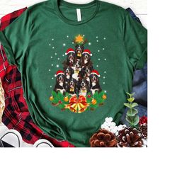 christmas lights bernese mountain dog riding red truck christmas tree xmas t-shirt xmas sweatshirt